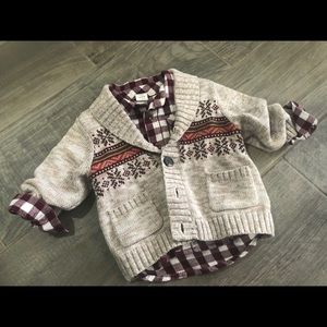 Baby boy button up and Sweater